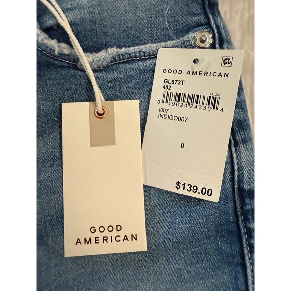 Good American Good Legs Jeans Womens 0/25 Blue Distressed Skinny Stretch Denim - Picture 4 of 11